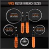 HORUSDY 5-Piece Standard Swivel Oil Filter Wrench, 2-3/4" - 5-1/4"(68.85-133.35mm)
