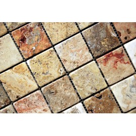 Scabos 2 X 2 Tumbled Travertine Mosaic Tile - Box of 5 sq. ft.