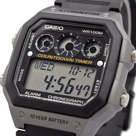 Casio AE-1300WH-8A AE1300WH-8A Sports Digital Black Gray Men's Watch, Belt Type:
