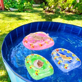 CooShou Lizard Bath Float Bath hub Toys with Inflatable Needle Beard Dragon Swim Interactive Inflatable Toys Set in 3 Colors for Lizard Gorky Hamster Most of Small Animals (3Pcs), Green;Blue;Pink