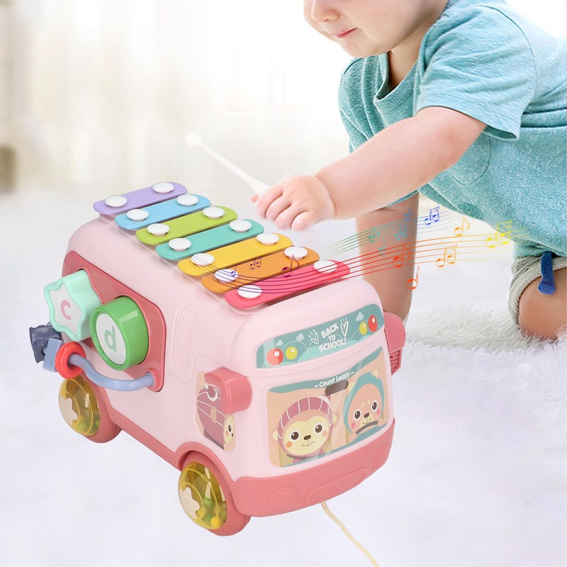 Blocks Musical Bus Alphabet Multifunction Learning Toy Pattern Matching Mini