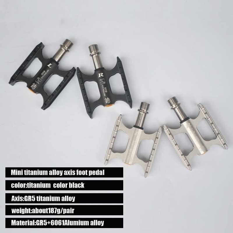 TiTo Titanium Mountain Bike Pedals MTB Pedals Lightweight Mini Non
