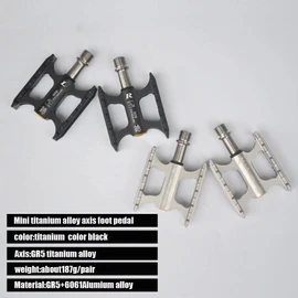 TiTo Titanium Mountain Bike Pedals MTB Pedals Lightweight Mini Non Slip Platform Flat Pedals for MTB and Road Bike Platform Flat Pedals (Titanium)
