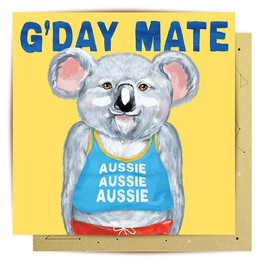 La La Land Greeting Card Aussie Dude