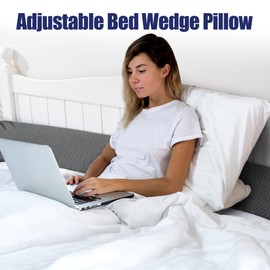 HOMBYS Wedge Pillow Headboard for Bed Gap,Foldable Bed Wedge Gap Filler King Size,Matterss Gap Filler,Multi Functional Bed Crack Pillow, Fill The Gap (0-7") Between Your Headboard and Mattress,Grey