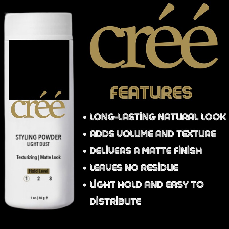 Cree Styling Powder Light Dust- Natural Matte Hairstyle, Texturising and