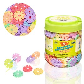 Smart-Planet 400 Flowers in Tin - Snowflakes for Inserting 3.3 cm Pastel Children's Toy Educational Toy Building Blocks Pegstones from 3 Years