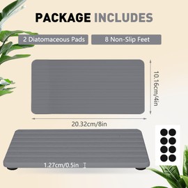 2PCS Instant Drying Diatomite Bathroom Tray Kitchen Soap Tray Stone Quick Drying Mat Water Absorbing Stone Tray for Bathroom Counter and Kitchen Sink