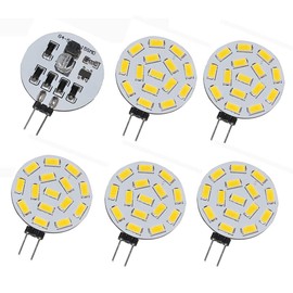 ShuoHui G4 LED 12V 24V Dimmable, 3.5W 350 Lumen 15 SMD 5630 DC 10V-30V Pack of 5 Warm White 3000k (10)
