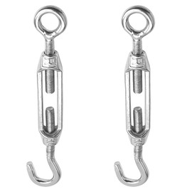 Luckious 2 Pieces Swivel Wire Tensioner, Heavy Duty Swivel Wire Tensioner M4, Stainless Steel Heavy Duty Tensioner Set, Adjustable Swivel Hook Set