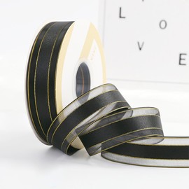 Black Satin Ribbon 25mm x 50Yards,Gift Wrapping Ribbon for Decoration and DIY Project