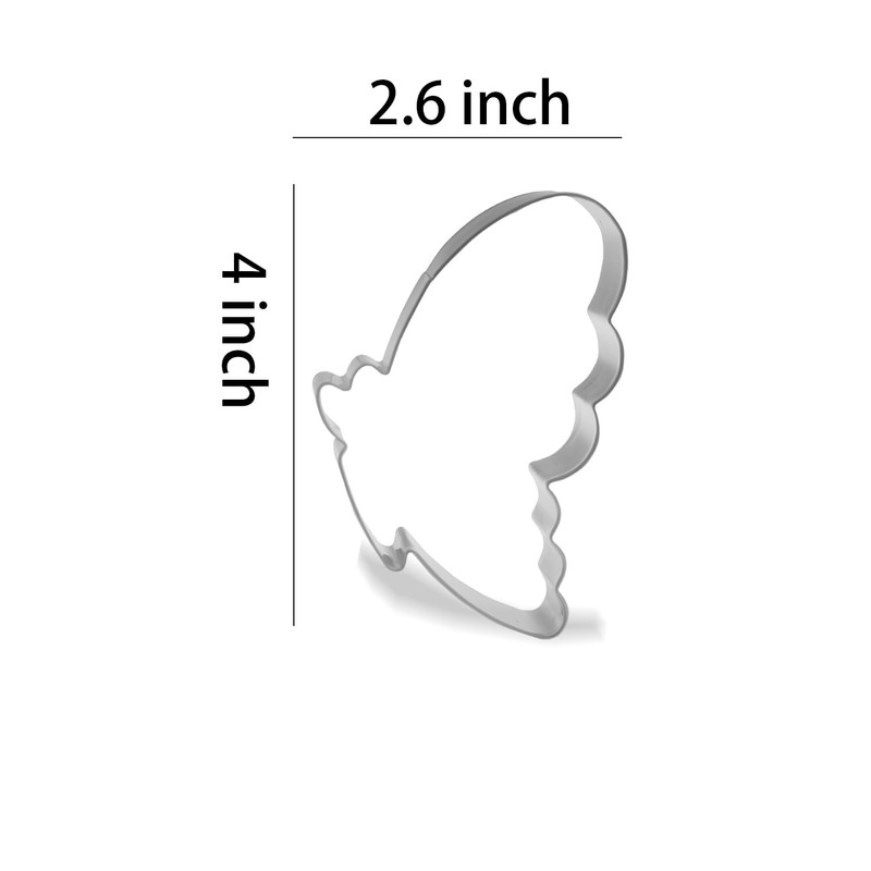 Keewah Side Butterfly Cookie Cutter, 4”, Stainless Steel