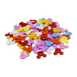 100 Pcs Mouse Head Ear Button Themed Sewing Buttons with 4 Holes for Cruise Line Enthusiasts