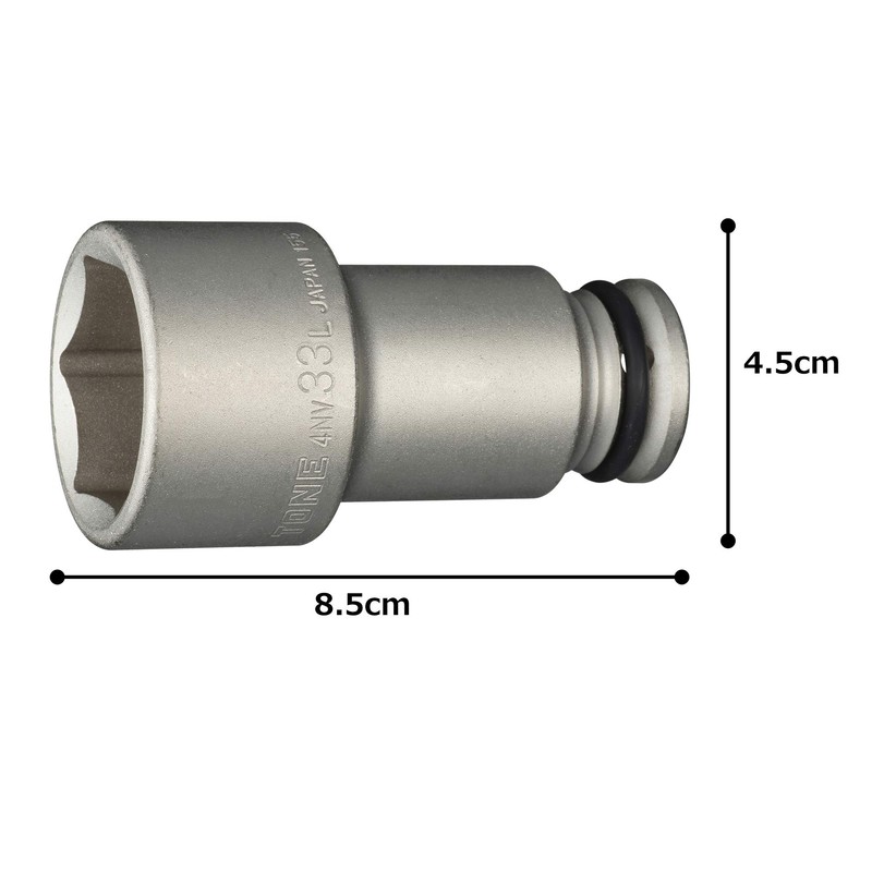 TONE HP4NV-33L Long Socket for Impact: 0.5 inches (12.7 mm)
