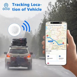 Hongtop H GPS Car Tracking Devices, 1PCS Tracker Device for Vehicles Work with Find My (iOS Only), Car Tracker Device Hidden with Magnetic Case, No Monthly Fee (White)