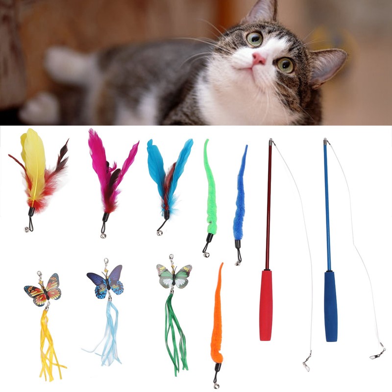 Funny Cat Feather Stick Interactive Thickening Lightweight Cat Feather Toys