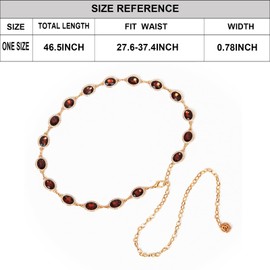 ILuvatar Diamond Chain Wine Glass & Dress Metal Belt - Women's Western Style Oval Decoration, 46