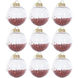 Mr Crimbo 9 Pack Shaker Christmas Tree Baubles Ornaments Decorations 8cm - Red