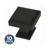FRANKLIN BRASS Stepped (10-Pack) Cabinet Knobs Matte Black Nobs for