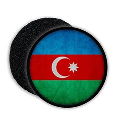 Copytec #20478 Azerbaijan Azerbaijan Landlocked Republic of Baku Azerbaijani Flag Flag Badge Crest Sew-On Emblem