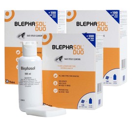 3 x Blephasol Duo 100 ml Micellar Eyelid Cleansing Lotion with 100 Lint-Free Pads | Effective and Gentle Cleansing for Make-Up Removal, Inflamed and Sensitive Eyelids | Soap & Alcohol-Free