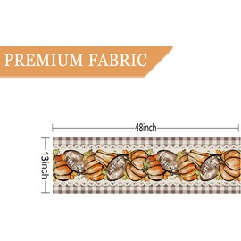 Fall Table Runner Pumpkins Football Leaves Buffalo Plaid Farmhouse Table Decorations Autumn Party Kitchen Dining Table Decor Supplies 13x108 Inch