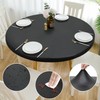 Rinpon Double Fitted Design PU Round Fitted Tablecloth, Anti-Tear Wipeable