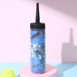 HADIIH 600ml Ice Hockey Water Bottle, Portable Football Bottle, Classic Sports Bottle Mouthpiece with Extended Tip