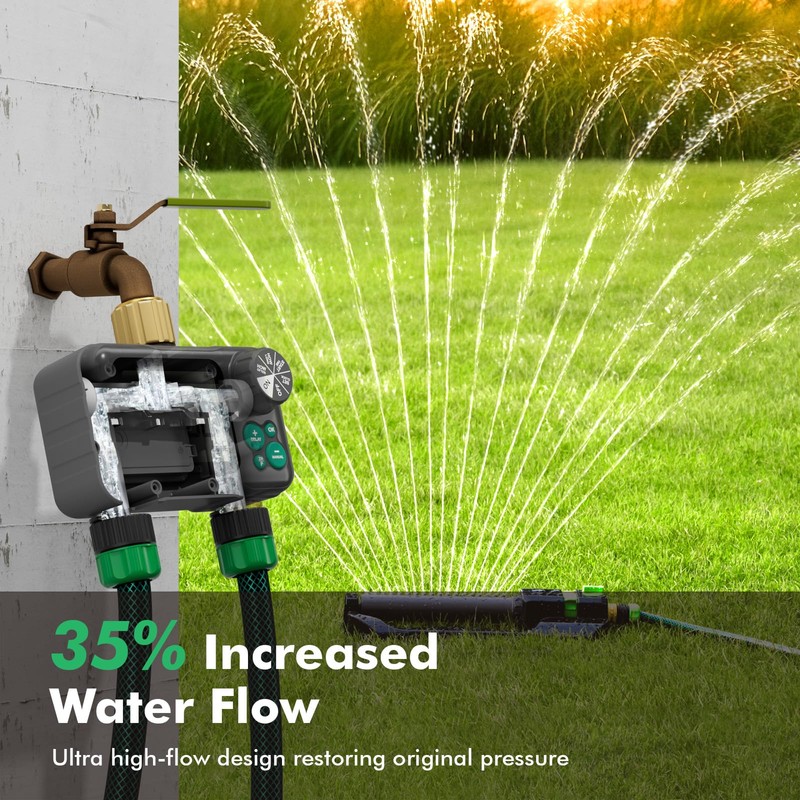 RESTMO Remote Control Brass Sprinkler Timer for Outdoor Hose Faucet