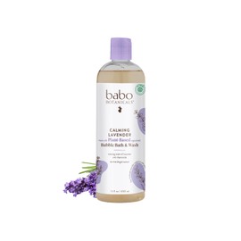 Babo Botanicals 3 In 1 Bubble Bath Shampoo Wash, Lavender Meadowsweet, 15 Ounces