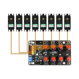 Yahboom RC Servo Tester 1 8 16 Channels Servo Motors Controller Centering Tool with Over-Current Protection, 2 Control Modes (Servo Tester 8 Chan)