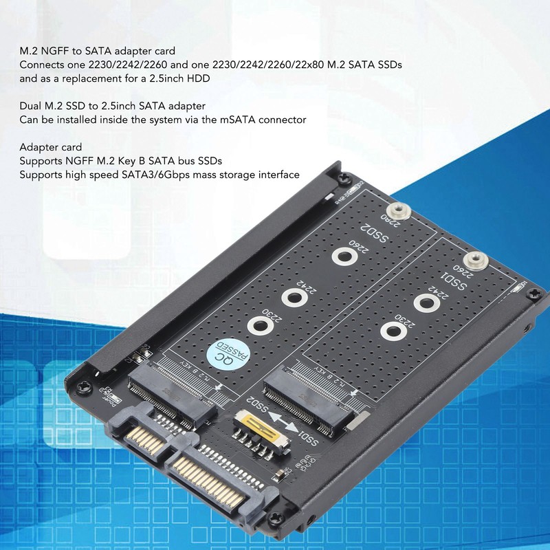 Dual NGFF B M Key M.2 SSD Card 6Gbps SATA