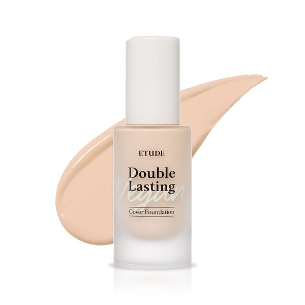ETUDE New Double Lasting Vegan Cover Foundation (Neutral Beige) SPF32/ PA++ 30g (1.05 oz) | Full Coverage Weightless Foundation | 24-Hours Lasting Double Cover with vegan ingredients | Makeup Base