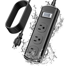 EIGSO Outdoor Power Strip Weatherproof, IPX6 Grade Waterproof Surge Protector with 3 Wide Outlets, Anti-Electric Shock, 15 FT Heavy Duty Extension Cord for Outdoor Patio Garden, Black