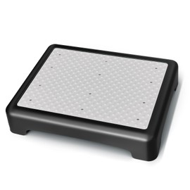 GWNF One Step Stool, Portable Easy-Store Step Stool for Seniors & Kids, Non-Slip Surface and Feet, Small Step Stools for Adults, Mobility & Daily Living Aids for Bedside, Car, Kitchen（Black-Grey）