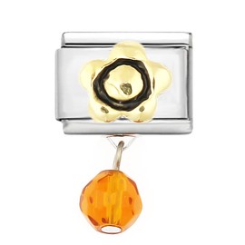 AKKi jewelry Italian Charms for Bracelet Classic Links Italy Charm, Silver Gold Stainless Steel Left Cult Flower Animals Heart for Base Bracelet Shiny Matt Colour Compatible with Original Rhinestone,