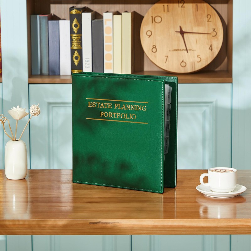 Skyygemm Estate Planning Portfolio Binder PU Leather 3 Ring Binders