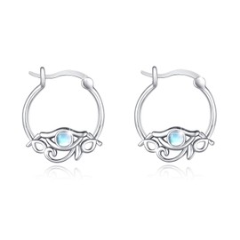 Eye of Horus Earrings for Women S925 Sterling Silver Moonstone Eye of Horus Hoop Earrings Egyptian Eye of Horus Earrings Protective Jewelry Gifts for Birthday Christmas