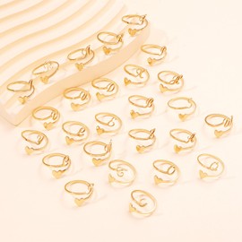 Stocking Stuffers Holiday Outfits for Women 2024 Gold Rings for Women Gold Initial Ring Gold Stackable Alphabet Rings Heart Rings Adjustable Open Rings for Women
