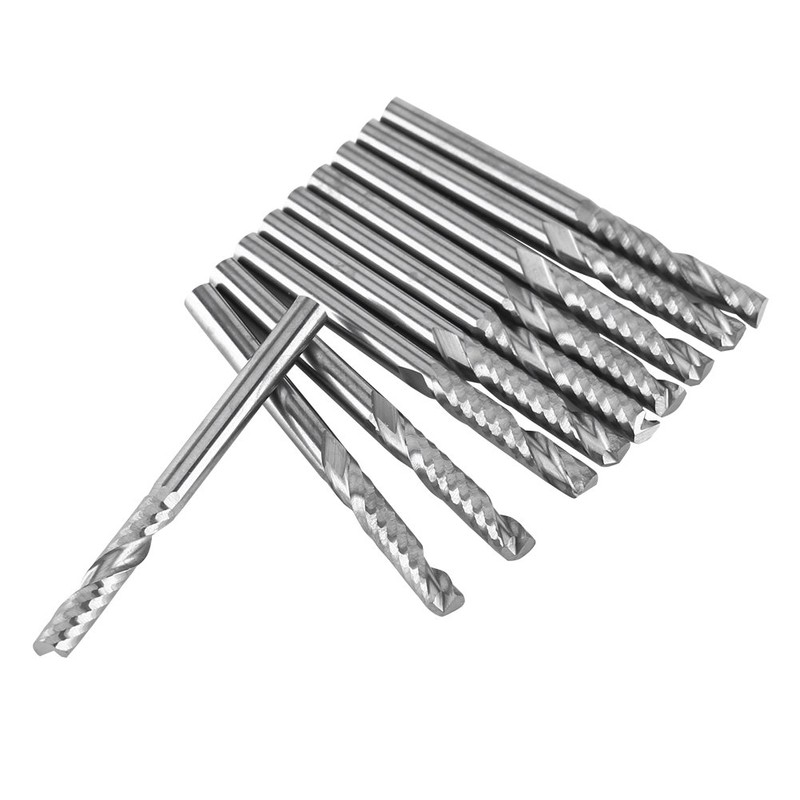 Tungsten Carbide End Mill, 3.175(1/8 inch) x17mm Flute Spiral Tungsten