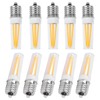 10Pcs E17 Long Filament Bulbs AC110V 3W for Chandelier Ceiling