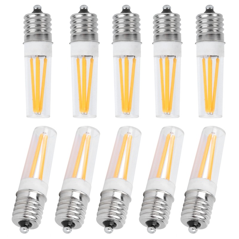 10Pcs E17 Long Filament Bulbs AC110V 3W for Chandelier Ceiling