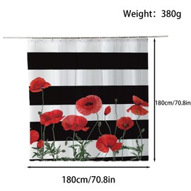 FAIRYGATE Shower Curtain Garden Scene Shower Curtains Waterproof Polyester Bathroom Curtain Thick Duty Bath Curtains with 12 Hooks Resistant Washable B9116