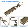 Zorveiio 6pcs Antique Bronze Zipper Pull Replacement, 1mm Thickness Detachable