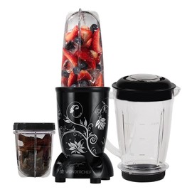 Wonderchef Nutri-blend Juicer, Mixer, Grinder, Blender & Smoothie Maker | 22000 RPM, 500W |100% Full Copper Motor | 3 unbreakable jars | 2 Years warranty| Black