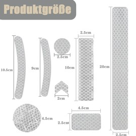 Tsathoggua Bicycle Reflector Sticker Set, 66 Pieces Bicycle Rims Stickers, Reflectors Bicycle Sticker with Various Shapes, Luminous Stickers for Bicycle, Motorcycles, Pushchairs and More