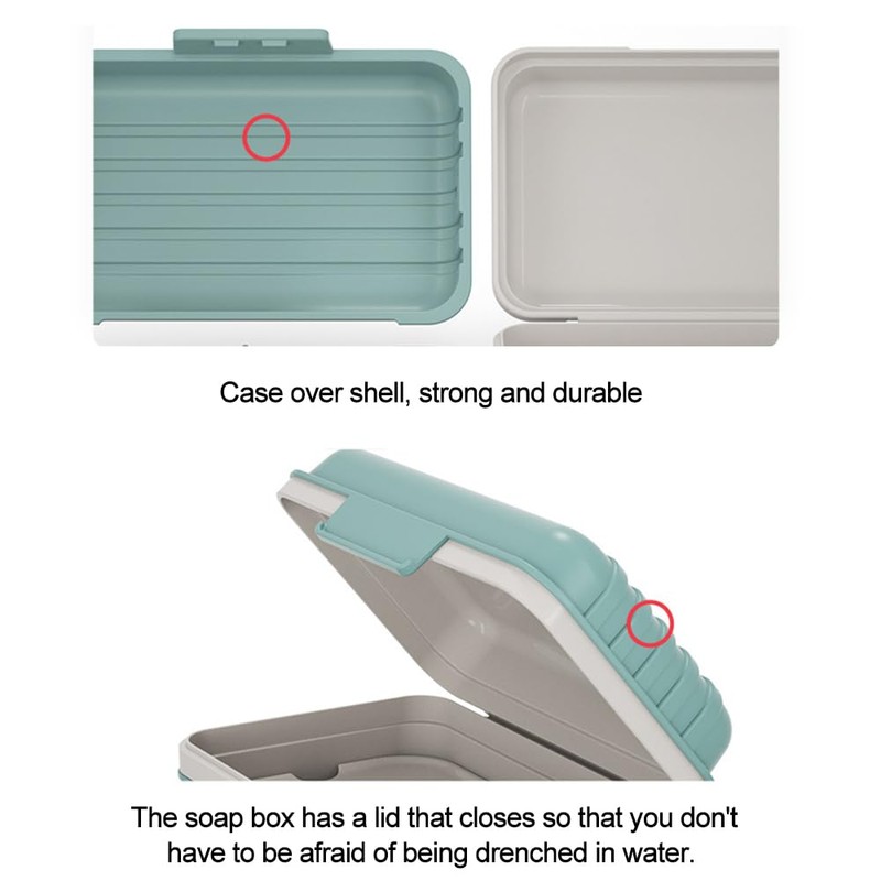 Travel Soap Box with Removable Drainer and Lid, 2 Layers