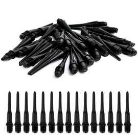 BCBF Pack of 100 Plastic Dart Tips, Soft Dart Tips, Arrows with Tips, Plastic Accessories, Dart Tips, Soft Dart Tips, Short Soft Darts Tips, Black