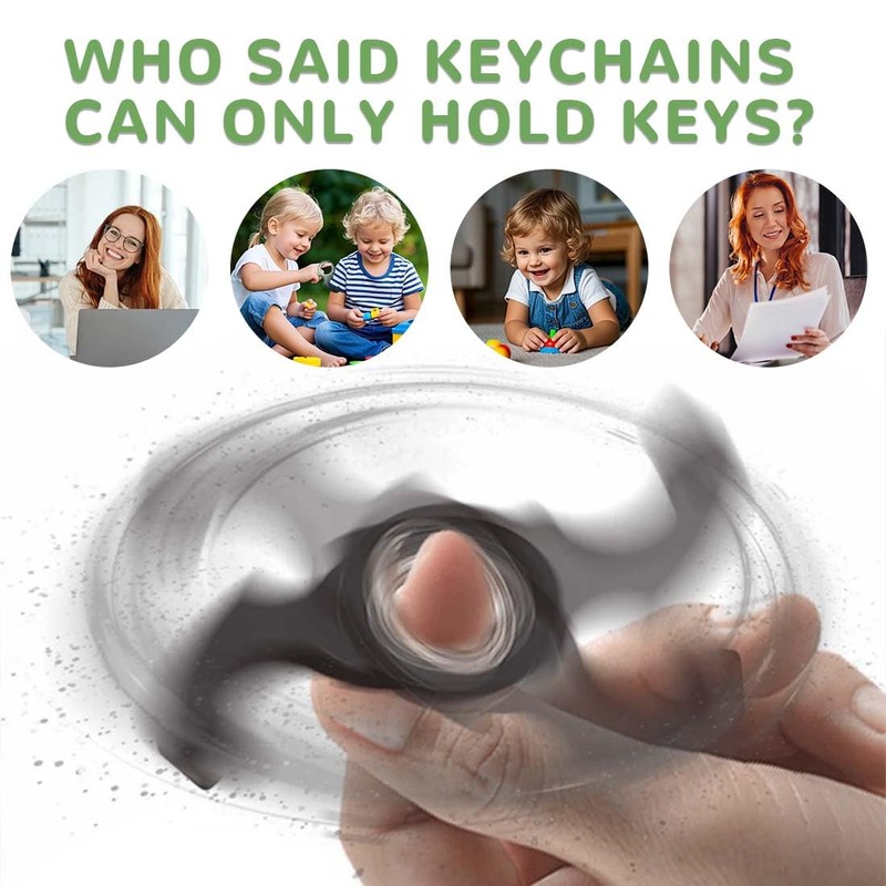 LAJUP Decompression Key Ring, Rotating Ring Toy, Rotating Key Ring,