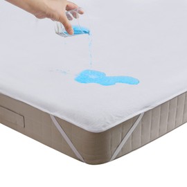 Beedsooth Mattress Protector Waterproof Terry Cotton Anti-Hypoallergenic Breathable Non Noisy Anti-Mold King Size 150x200cm 12'' Deep